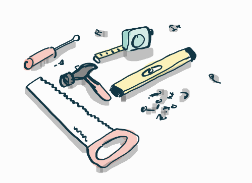 Tools scattered