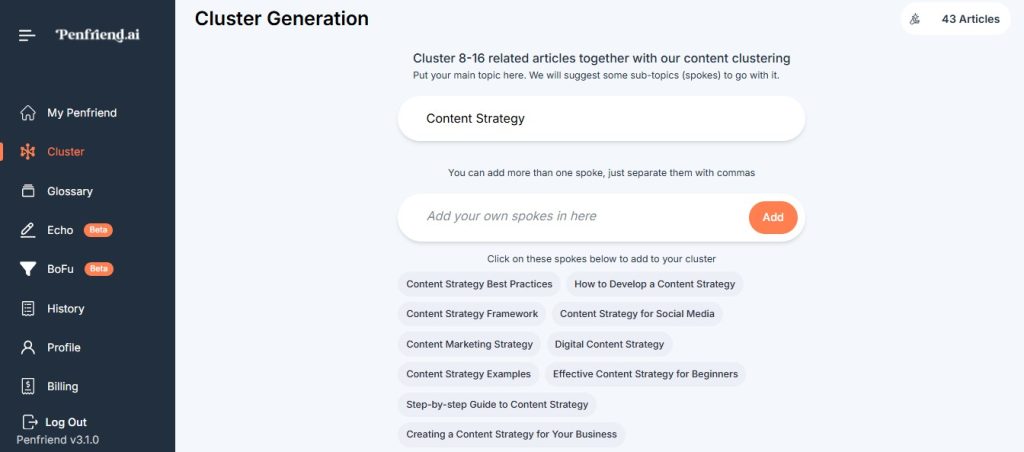 Content Strategy Cluster by Penfriend