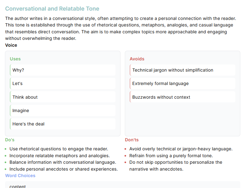 Writing Principles from Echo In Penfriend