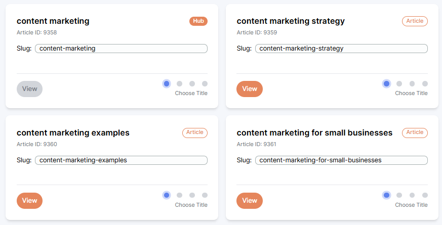 content marketing example for clusters