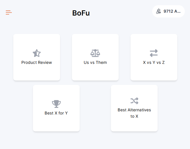 BoFu template types BoFu template types