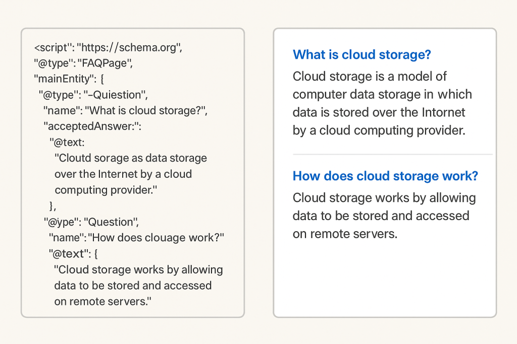 Structured data in code versus how it appears to users